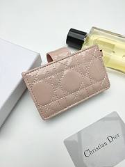 Lady Dior Jasmine Card Holder Patent Pink 10.5*6*3cm - 2