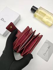 Lady Dior Jasmine Card Holder Patent Red 10.5*6*3cm - 2