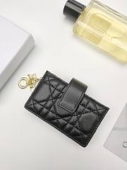 Lady Dior Jasmine Card Holder Black 10.5*6*3cm - 1