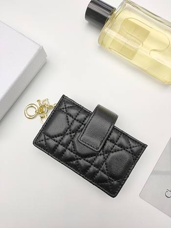 Lady Dior Jasmine Card Holder Black 10.5*6*3cm