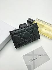 Lady Dior Jasmine Card Holder Black 10.5*6*3cm - 5