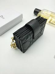 Lady Dior Jasmine Card Holder Black 10.5*6*3cm - 4