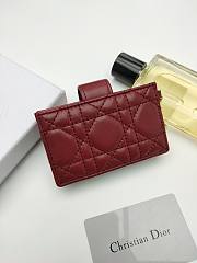 Lady Dior Jasmine Card Holder Red 10.5*6*3cm - 3