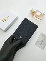 Dior Vertical Bifold Card Holder Black Oblique 8.2*11.2cm - 5