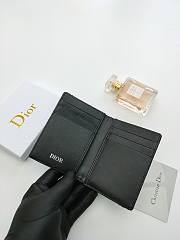 Dior Vertical Bifold Card Holder Black Oblique 8.2*11.2cm - 3