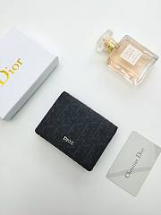 Dior Card Case Wallet Black Oblique 10*6.8*2cm - 1