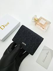 Dior Card Case Wallet Black Oblique 10*6.8*2cm - 5