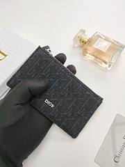 Dior Zipped Card Holder Black Oblique 13.2*7.5cm - 4