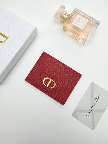 Dior 30 Montaigne Card Holder Red  10*7.5cm