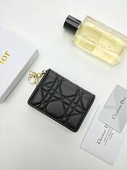 Lady Dior Bloom Card Holder Black 10.5*7.5*2.5cm - 1