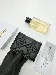 Lady Dior Bloom Card Holder Black 10.5*7.5*2.5cm - 2