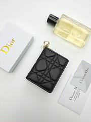 Lady Dior Bloom Card Holder Black 10.5*7.5*2.5cm - 3