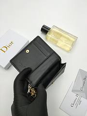 Lady Dior Bloom Card Holder Black 10.5*7.5*2.5cm - 4