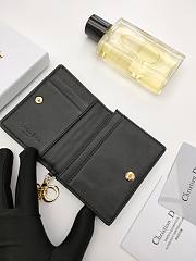 Lady Dior Bloom Card Holder Black 10.5*7.5*2.5cm - 5