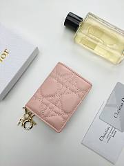 Lady Dior Bloom Card Holder Pink 10.5*7.5*2.5cm - 2