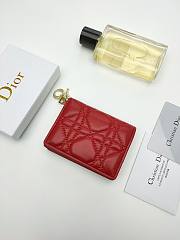 Lady Dior Bloom Card Holder Red 10.5*7.5*2.5cm - 1