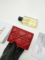 Lady Dior Bloom Card Holder Red 10.5*7.5*2.5cm - 2