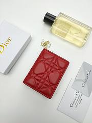 Lady Dior Bloom Card Holder Red 10.5*7.5*2.5cm - 4