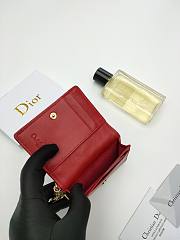 Lady Dior Bloom Card Holder Red 10.5*7.5*2.5cm - 5