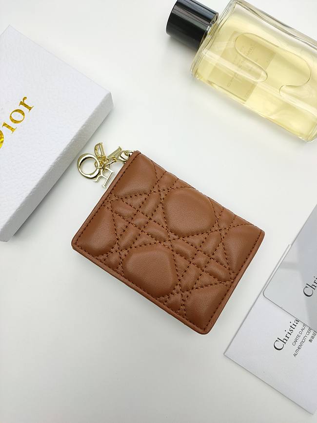 Lady Dior Bloom Card Holder Brown 10.5*7.5*2.5cm - 1