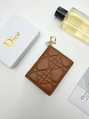 Lady Dior Bloom Card Holder Brown 10.5*7.5*2.5cm - 3