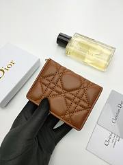 Lady Dior Bloom Card Holder Brown 10.5*7.5*2.5cm - 5