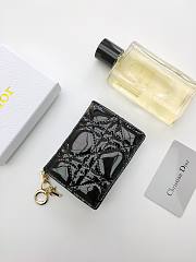 Lady Dior Bloom Card Holder Patent Black 10.5*7.5*2.5cm - 3