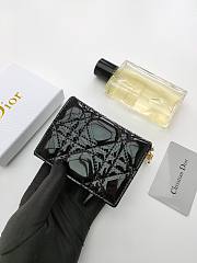 Lady Dior Bloom Card Holder Patent Black 10.5*7.5*2.5cm - 4