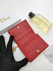 Lady Dior Bloom Card Holder Patent Red 10.5*7.5*2.5cm - 2