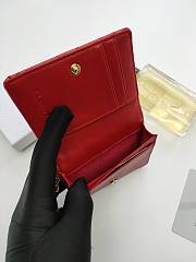 Lady Dior Bloom Card Holder Patent Red 10.5*7.5*2.5cm - 3