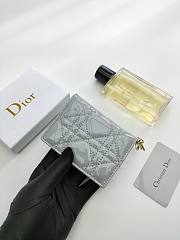 Lady Dior Bloom Card Holder Patent Grey 10.5*7.5*2.5cm - 3