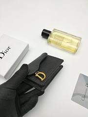 Dior Saddle Bloom Card Holder Black 11*7.5*2.5cm - 3