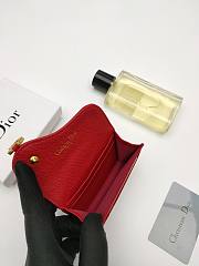 Dior Saddle Bloom Card Holder Red 11*7.5*2.5cm - 5