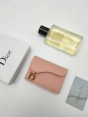 Dior Saddle Bloom Card Holder Pink 11*7.5*2.5cm - 1