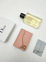 Dior Saddle Bloom Card Holder Pink 11*7.5*2.5cm - 4