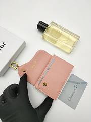 Dior Saddle Bloom Card Holder Pink 11*7.5*2.5cm - 3