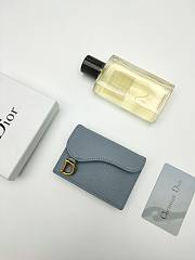 Dior Saddle Bloom Card Holder Blue 11*7.5*2.5cm - 1