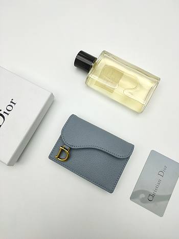 Dior Saddle Bloom Card Holder Blue 11*7.5*2.5cm