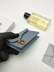 Dior Saddle Bloom Card Holder Blue 11*7.5*2.5cm - 4