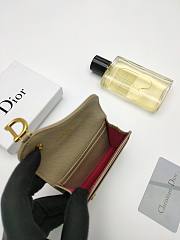 Dior Saddle Bloom Card Holder Beige 11*7.5*2.5cm - 5