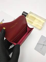 Dior Saddle Bloom Card Holder Burgundy 11*7.5*2.5cm - 5