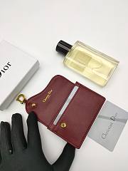 Dior Saddle Bloom Card Holder Burgundy 11*7.5*2.5cm - 3