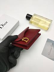 Dior Saddle Bloom Card Holder Burgundy 11*7.5*2.5cm - 2