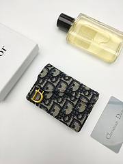 Dior Saddle Bloom Card Holder Oblique 11*7.5*2.5cm - 1