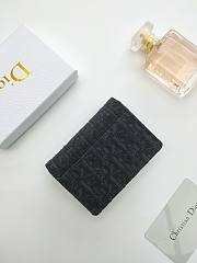 Dior Saddle Bloom Card Holder Black Oblique 11*7.5*2.5cm - 4