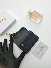 Dior Saddle Bloom Card Holder Black Oblique 11*7.5*2.5cm - 3