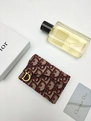 Dior Saddle Bloom Card Holder Red Oblique 11*7.5*2.5cm - 1