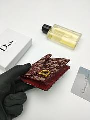 Dior Saddle Bloom Card Holder Red Oblique 11*7.5*2.5cm - 4