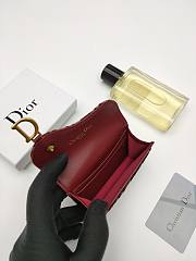 Dior Saddle Bloom Card Holder Red Oblique 11*7.5*2.5cm - 2