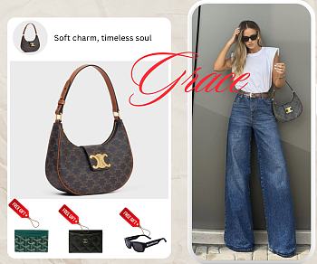  CELINE TRIOMPHE CANVAS HANDBAGS 114493 - size 23 x13.5 x6cm